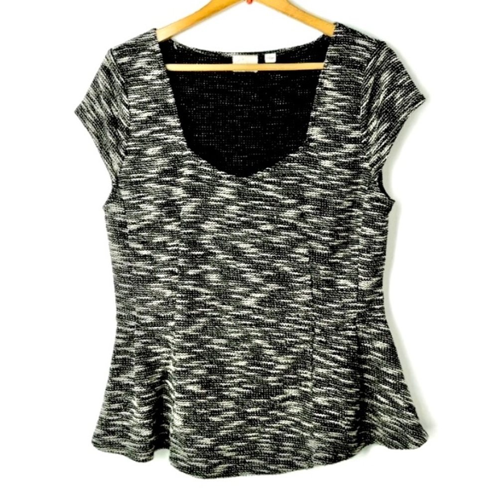 Anthropologie Postmark Endash Boucle Knit Top Peplum